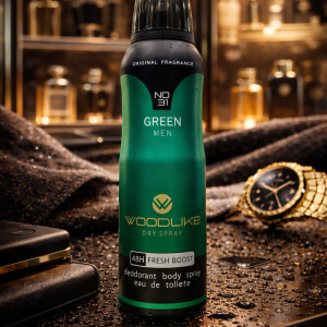 اسپری بدن مردانه وودلایک مدل گرین من حجم 200میلGREEN MEN