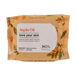 دستمال مرطوب آرایش پاک کن  بیول مدل Argan Oil بسته 20 عددی