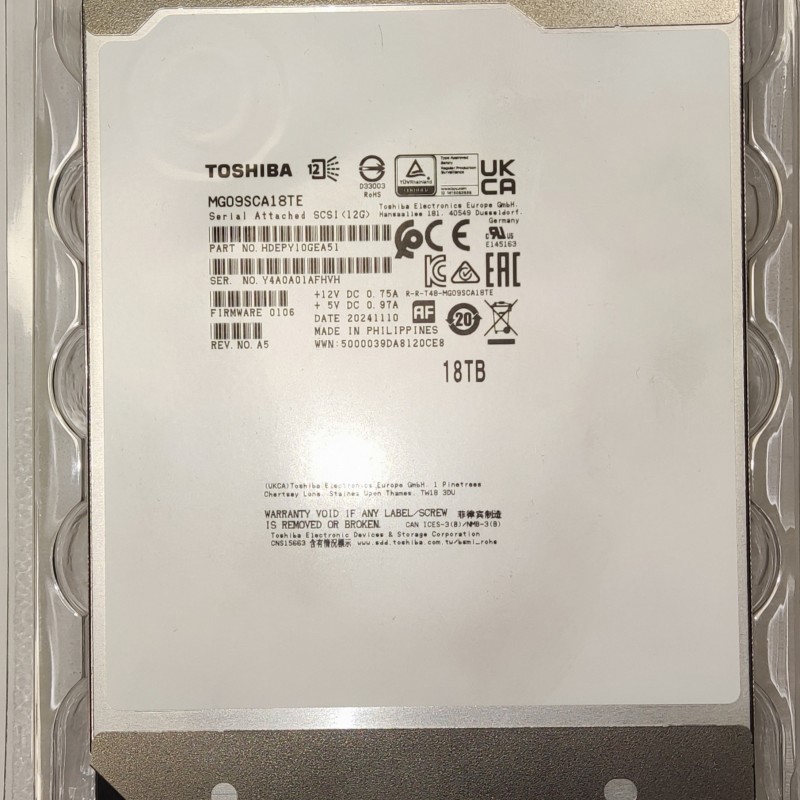 هارد 18 ترابایت SAS TOSHIBA مدل MG09SCA18TE