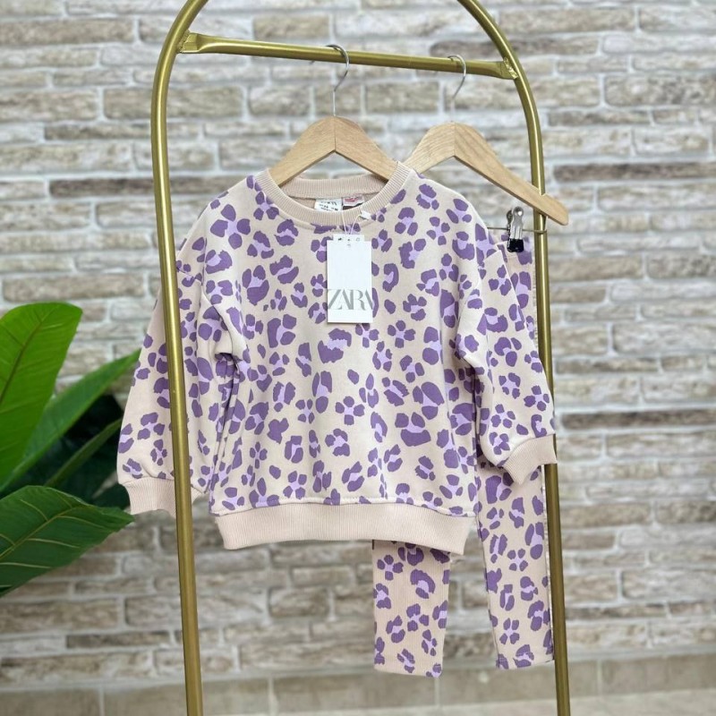 ست بلوز و شلوار پلنگی بنفش زارا