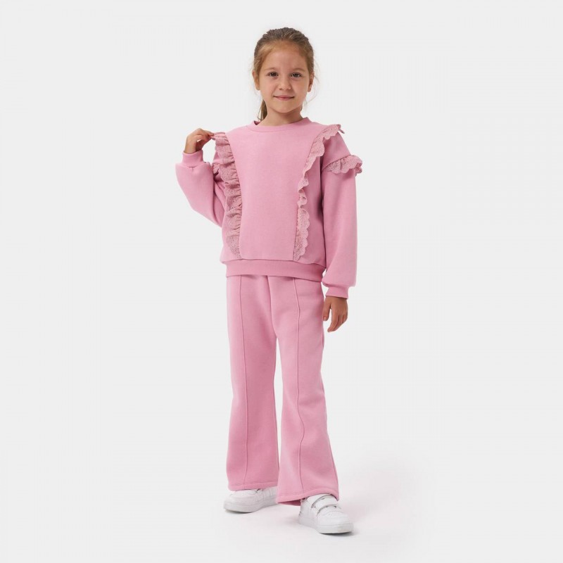 ست بلوز و شلوار گیپور صورتی