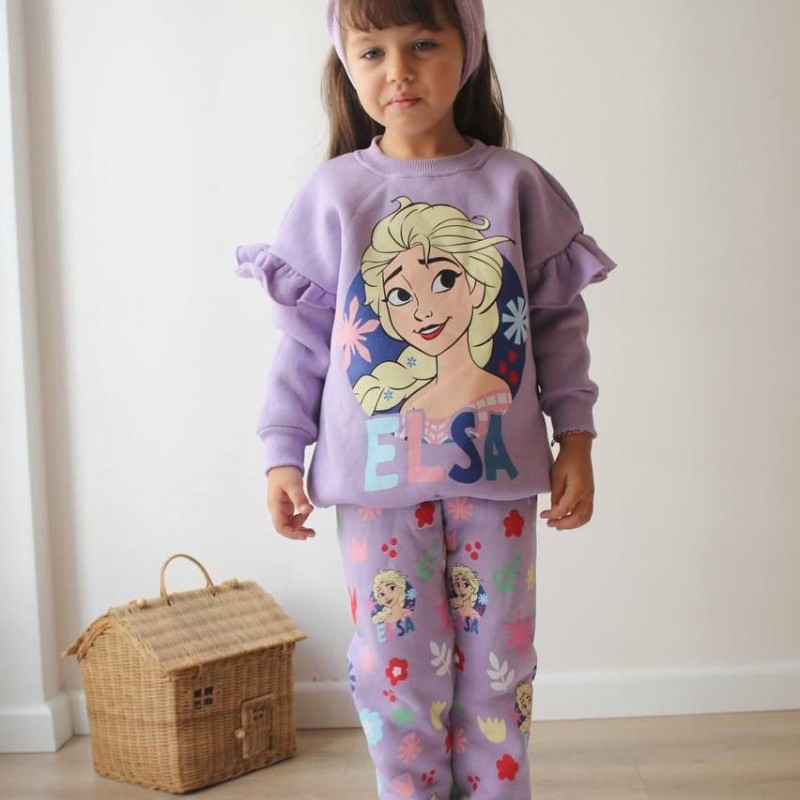 ست بلوز و شلوار السا بنفش 