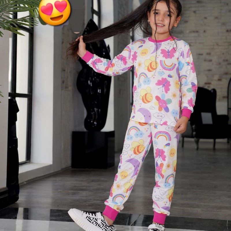 ست بلوز شلوار راحتی رنگین کمان