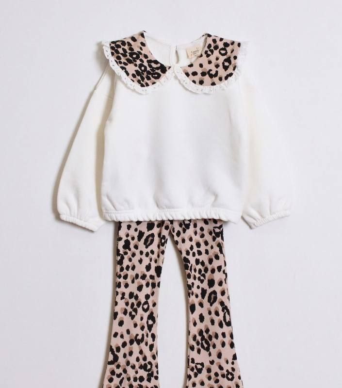 ست بلوز و شلوار یقه پلنگی 