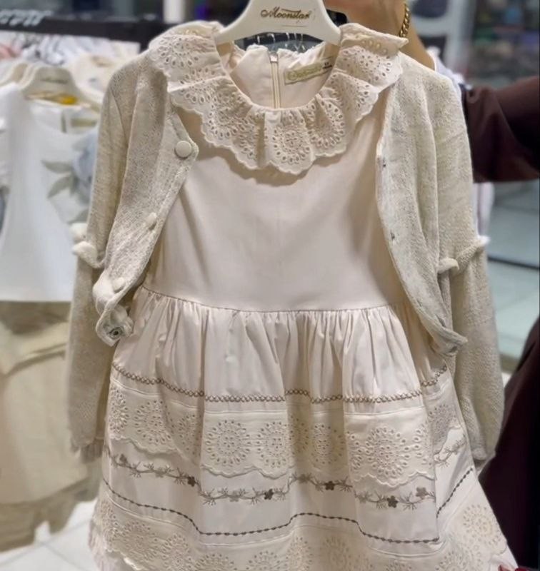 پیراهن به همراه کت بافت مجلسی