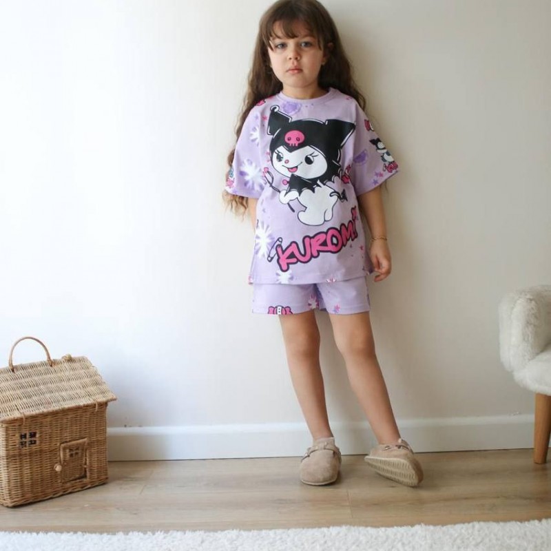 تیشرت شلوارک کرومی بنفش ترک