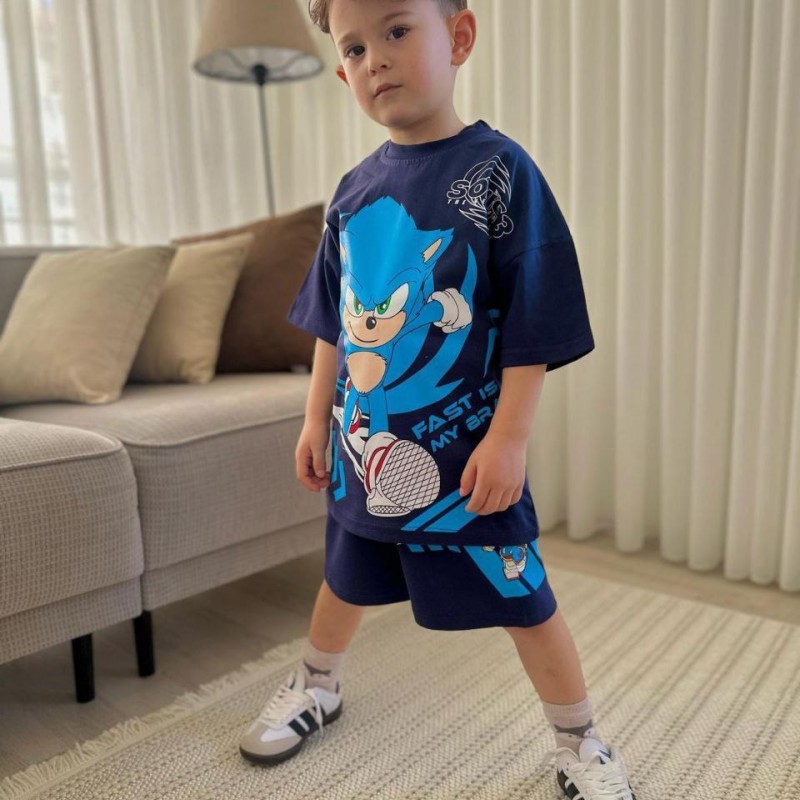 تیشرت شلوارک پسرانه طرح سونیک