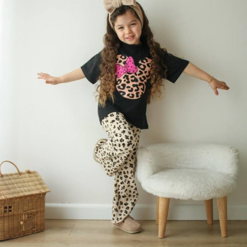 ست تیشرت شلوار میکی پلنگی