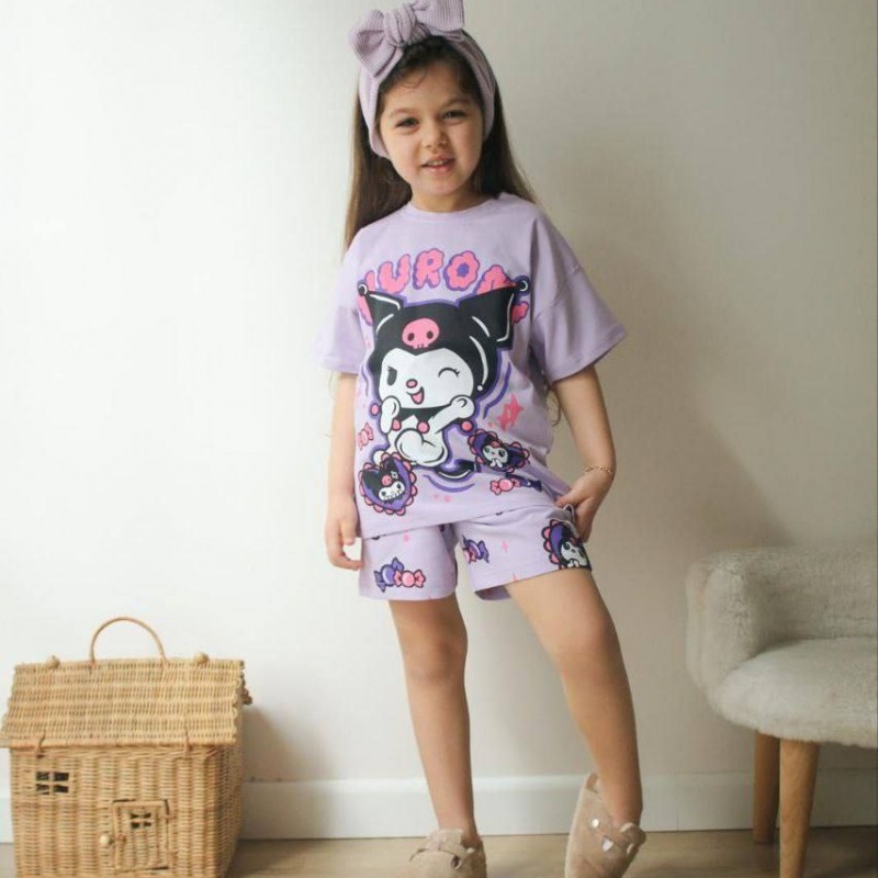 تیشرت شلوارک کرومی بنفش ترک