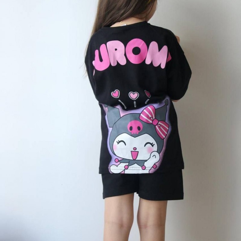 ست تیشرت شلوارک کرومی مشکی