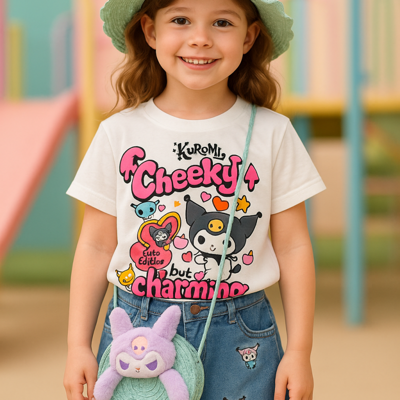 ست تیشرت کرومی و شورتک جین