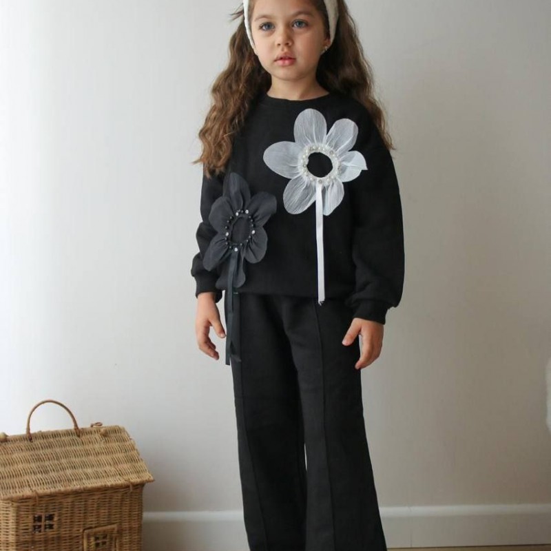 ست بلوز و شلوار گل برجسته ( شلوار بگ )