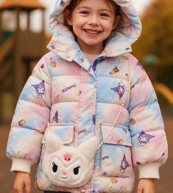 کاپشن کرومی به همراه کیف عروسکی