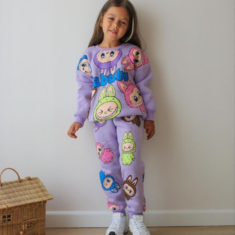 ست دو تیکه ترک کرک دار لبوبو بنفش