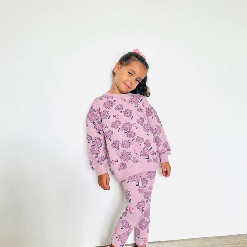 ست بلوز شلوار دورس سه نخ زارا طرح گل