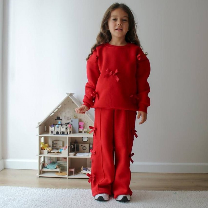 ست دو تیکه کرک دار شلوار بگ  پاپیون - ترک