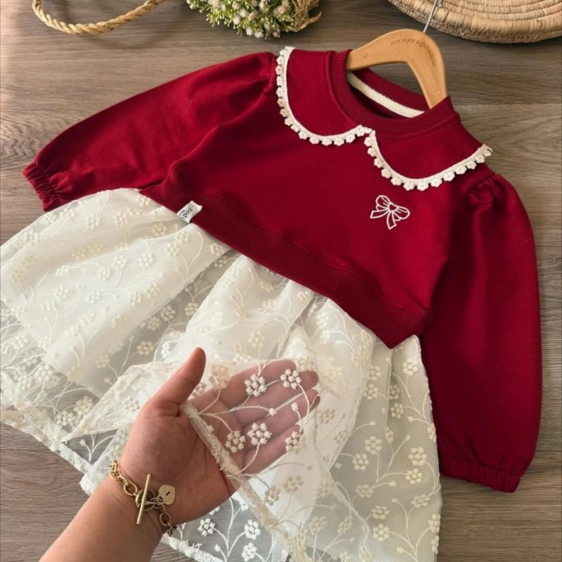 ست یلدایی پیراهن دامن تور