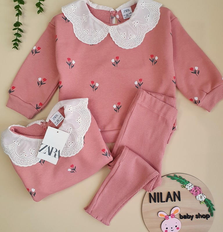 ست یقه گیپور گل لاله