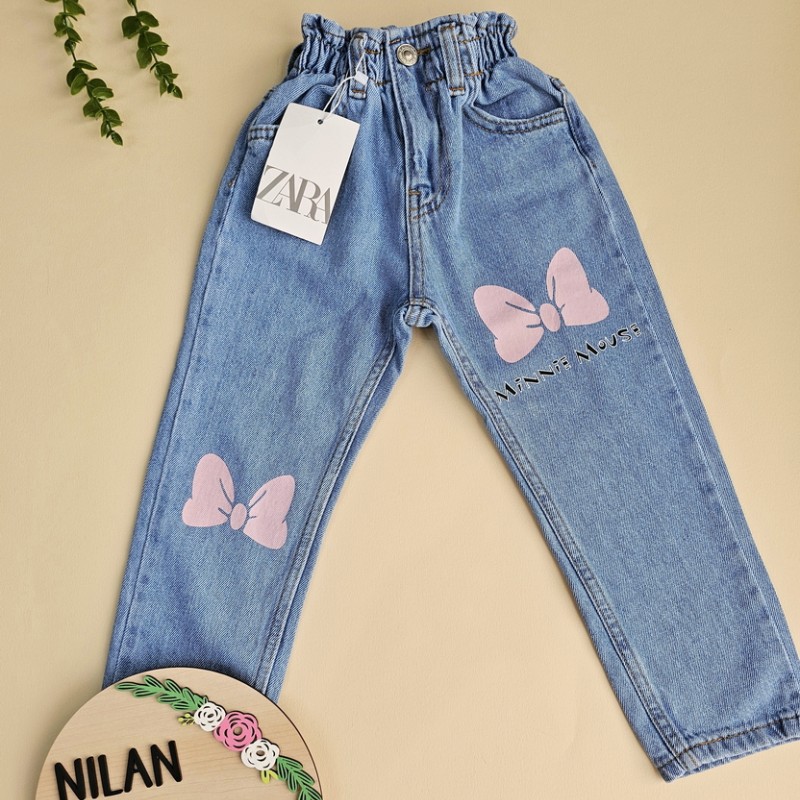 شلوار جین زارا طرح پاپیون