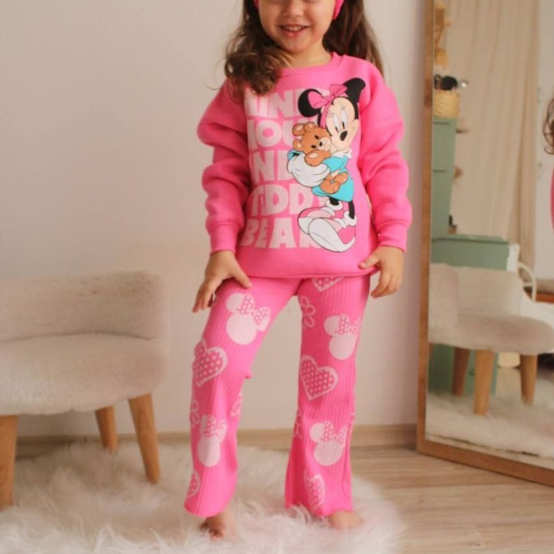 بلوز شلوار دمپا میکی صورتی