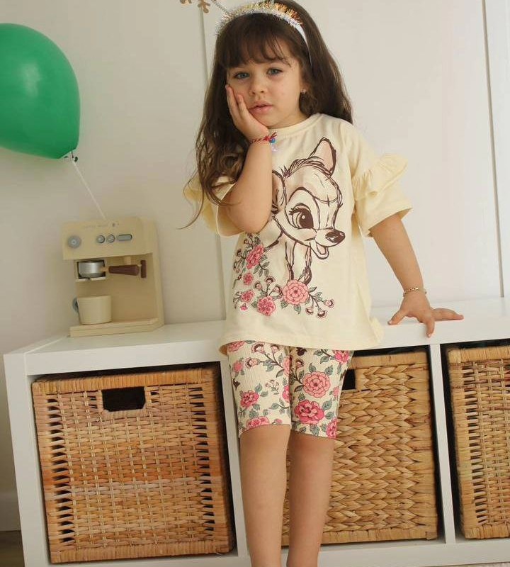 ست آستین کوتاه آهو جدید ( تیشرت شلوارک )