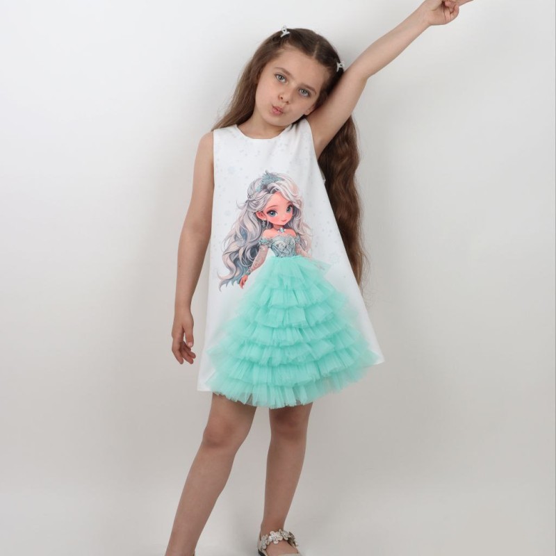 پیراهن باربی دامن سبز