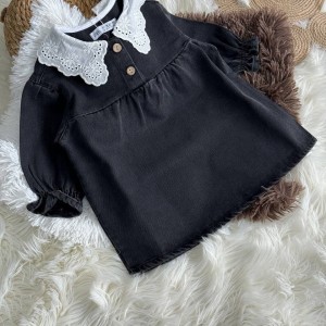 پیراهن جین یقه کیپور زارا ( رنگ ذغالی )