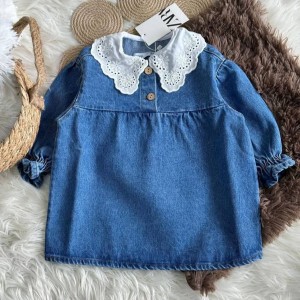 پیراهن جین یقه کیپور زارا ( رنگ آبی )