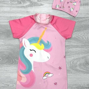 مایو یونیکورن پادار صورتی بهمراه کلاه