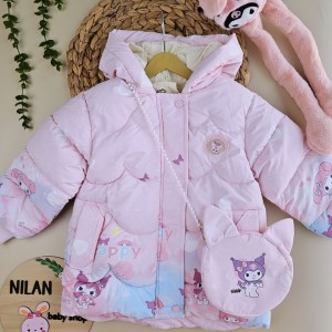 کاپشن کرومی و ملودی صورتی بهمراه کیف