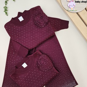 ست دوتیکه بافت ترک زرشکی