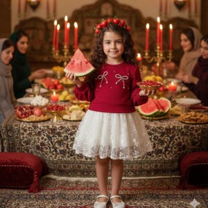 پیراهن یلدایی پاپیونی