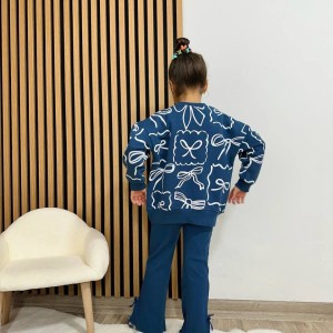 ست پایپونی سرمه ای شلوار بوتکات