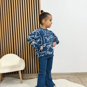 ست پایپونی سرمه ای شلوار بوتکات