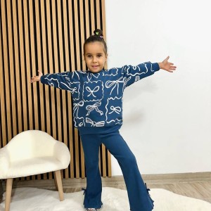 ست پایپونی سرمه ای شلوار بوتکات