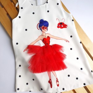 پیراهن طرح پری دریایی و کفشدوزکی