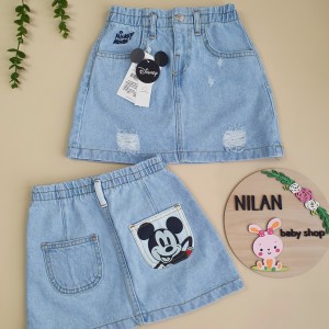 دامن زارا طرح میکی جیب سفید