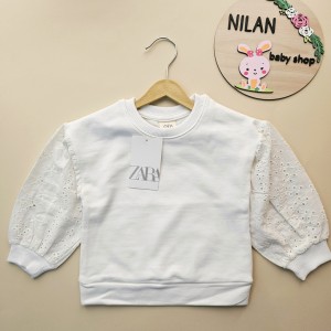 بلوز آستین خامه دوزی سفید