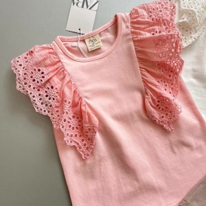 شومیز گیپور زارا بدون آستین - صورتی