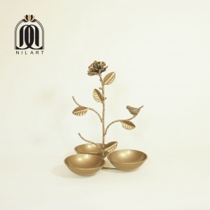 کاسه تنقلات طرح شاخه و پرنده و رز