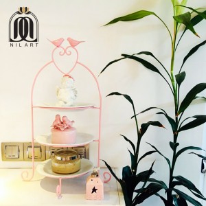 شیرینی خوری بشقابی طرح قلبی دو جوجه