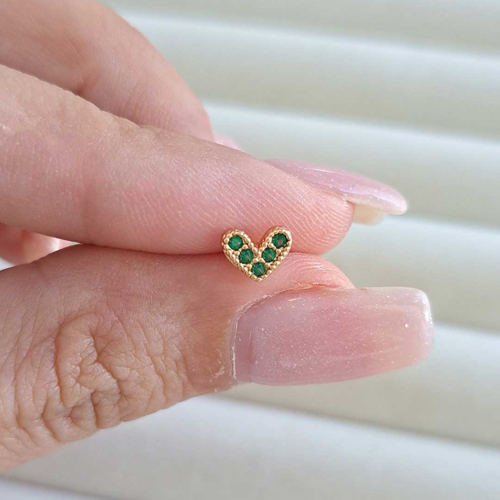 پیرسینگ قلب سبز (عدد)