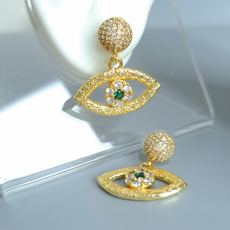 گوشواره چشم نگین سبز