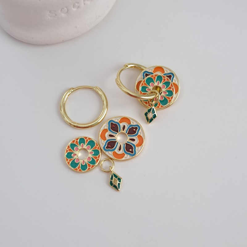 گوشواره واشری سفید نارنجی