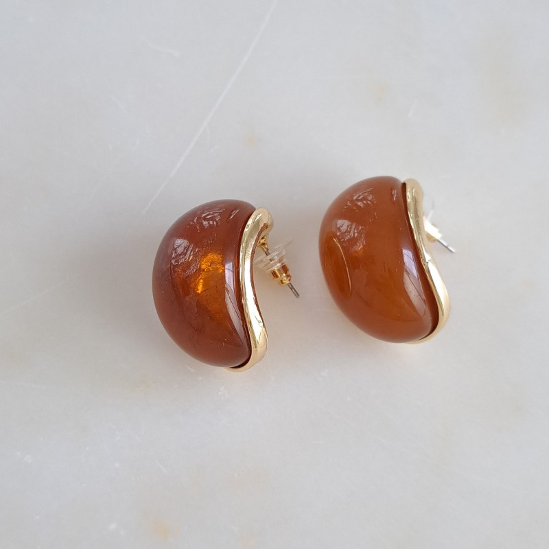 گوشواره رزینی دامله قهوه‌ای