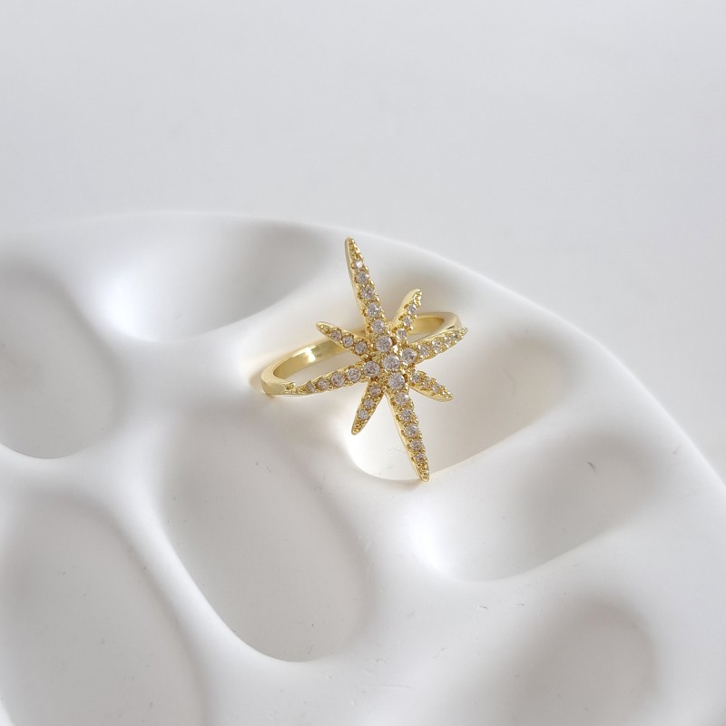 انگشتر ستاره بلند فول نگین