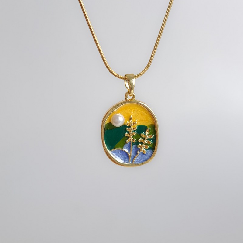 گردنبند زنجیر استیل گندم