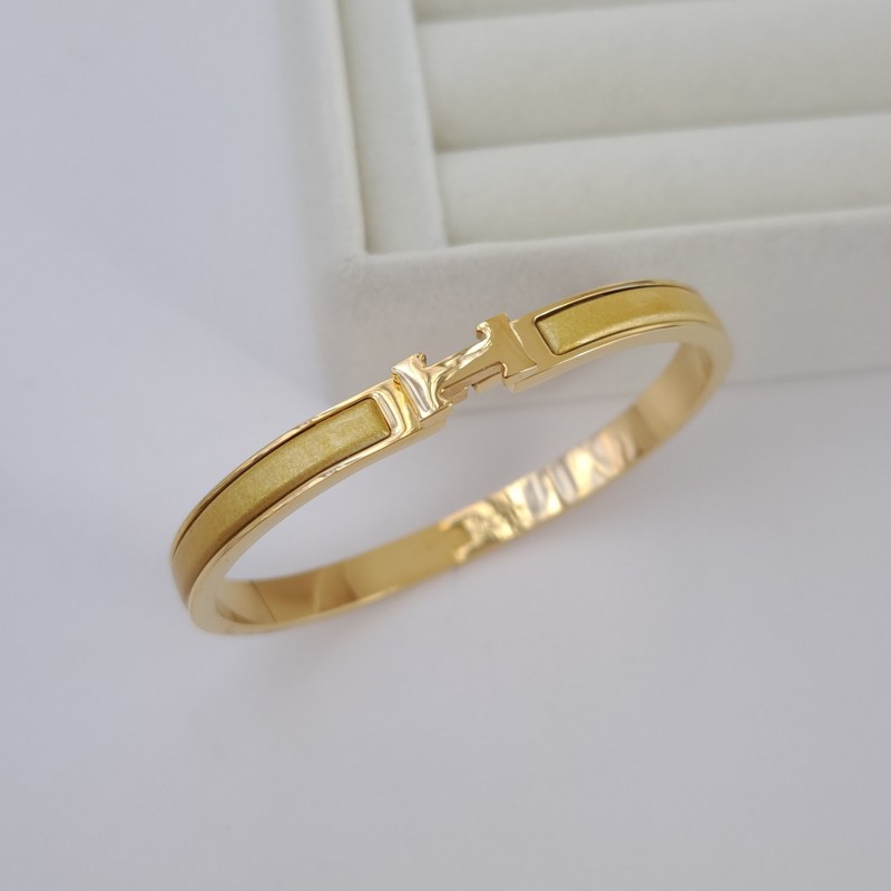 دستبند هرمس طلایی 5 میل (استیل روکش طلا)