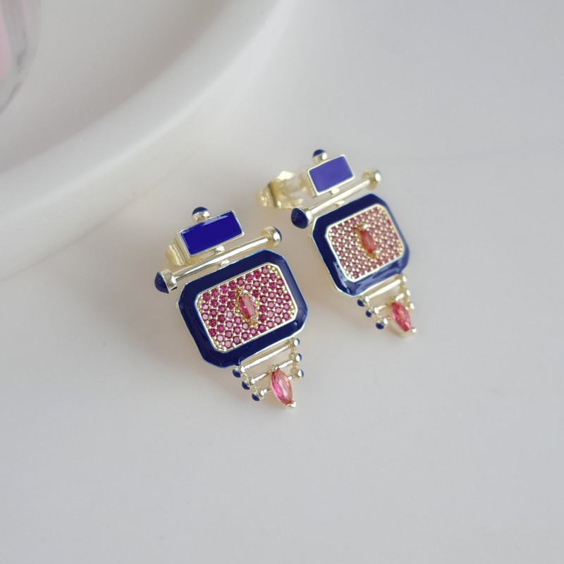 گوشواره سورمه ای کپی برند جواهرات LATELIER*