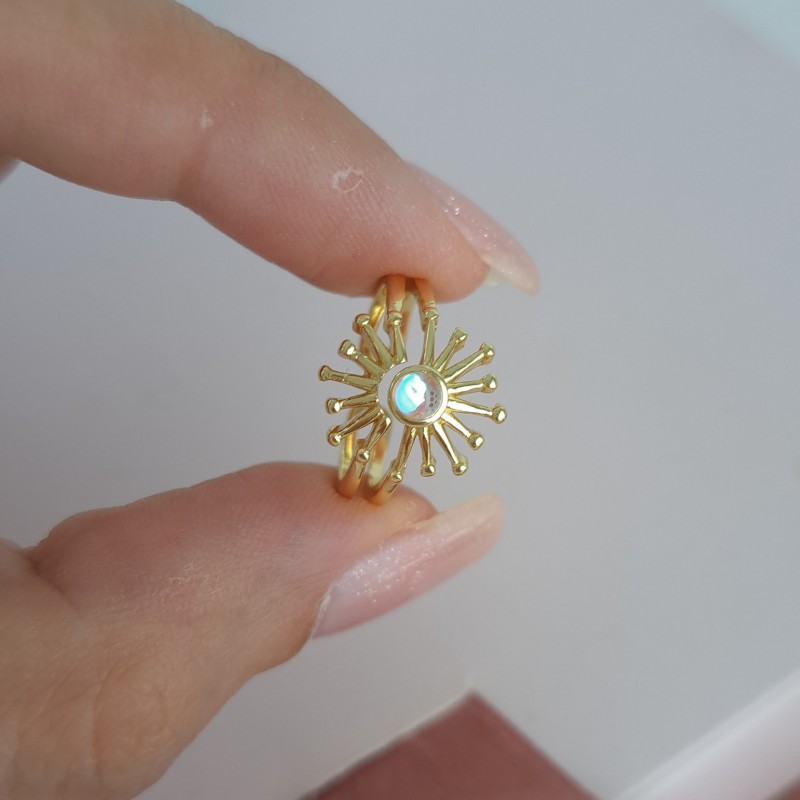 انگشتر انگشت کوچک خورشید نگین دار